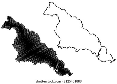 Sao Sebastiao do Uatuma municipality (Amazonas state, Municipalities of Brazil, Federative Republic of Brazil) map vector illustration, scribble sketch Sao Sebastiao do Uatuma map