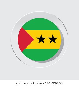 sao tome country flag circle icon with white background