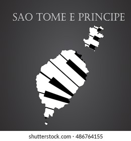 sao tome e principe map logo made from piano