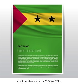 sao tome flag Brochure - Vector Flyer Cover Page Design