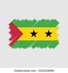 Sao Tome Flag Brush. National Flag