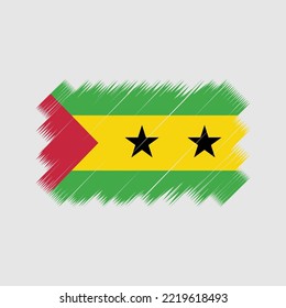 Sao Tome Flag Brush. National Flag