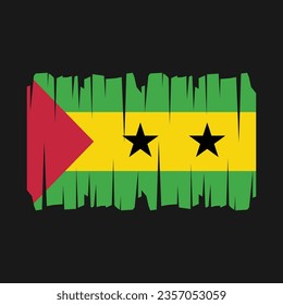 Sao Tome flag with brush stroke vector Illustration