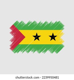 Sao Tome Flag Brush Vector Illustration