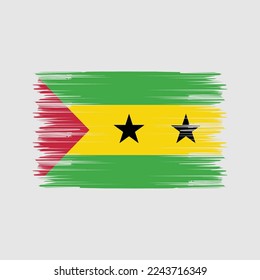 Ilustración del vector de pincel de la bandera de Santo Tomé