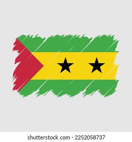 Sao Tome Flag Brush Vector Illustration
