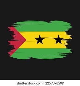 Sao Tome Flag Brush Vector Illustration