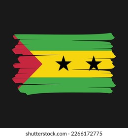 Sao Tome Flag Brush Vector Illustration