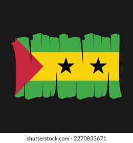 Sao Tome Flag Brush Vector Illustration