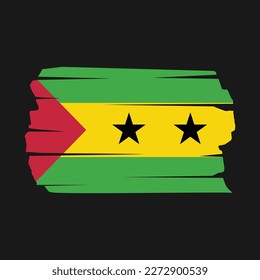 Sao Tome Flag Brush Vector Illustration