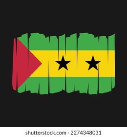 Sao Tome Flag Brush Vector Illustration