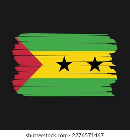 Sao Tome Flag Brush Vector Illustration