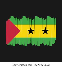 Sao Tome Flag Brush Vector Illustration