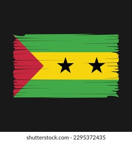 Sao Tome Flag Brush Vector Illustration