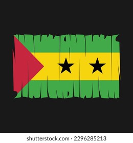 Sao Tome Flag Brush Vector Illustration
