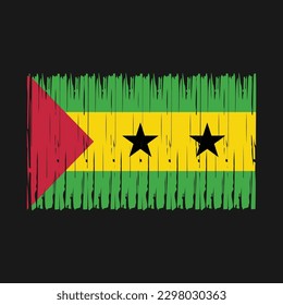Sao Tome Flag Brush Vector Illustration