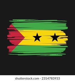 Sao Tome Flag Brush Vector Illustration