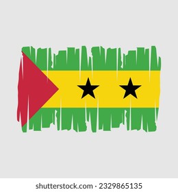 São Tomé und Prä-Flag, Vektorgrafik
