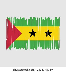 Sao Tome Flag Brush Vector Illustration