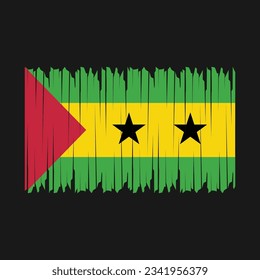 Sao Tome Flag Brush Vector Illustration