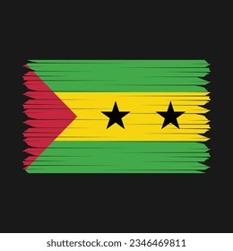 Sao Tome Flag Brush Vector Illustration