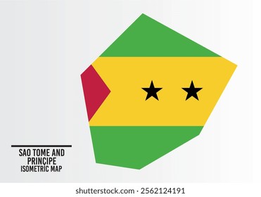 Sao Tome And Prıncıpe flag and map vector.