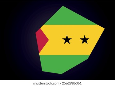 Sao Tome And Prıncıpe flag and map vector.