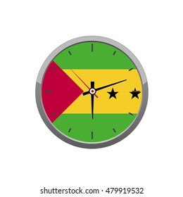 SAO TOME flag on wall clock