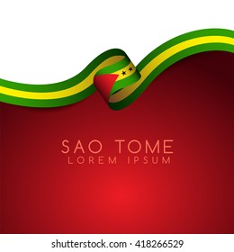 Sao Tome Flag Ribbon : Vector Illustration