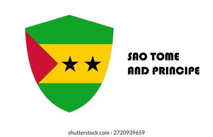 São Tomé Flagge in Schildform (Badge)