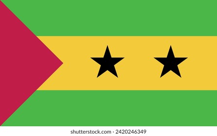 Sao Tome Flag Vector Design Stock Illustration