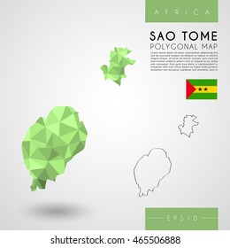 Sao Tome : Low Poly Map : Vector Illustration