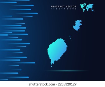 Sao Tome Karte mit abstrakter blauer Hintergrundtechnologie.
