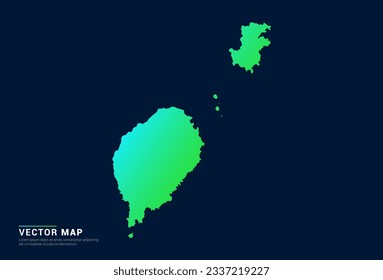 Sao Tome map of abstract gradient green blue concept with technology light effect vector.