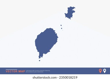 Sao Tome Map - blue abstract style isolated on white background for infographic, design vector.