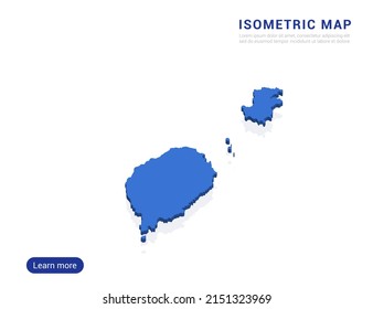Sao Tome map blue isolated on white background with 3d isometric vector illustration.