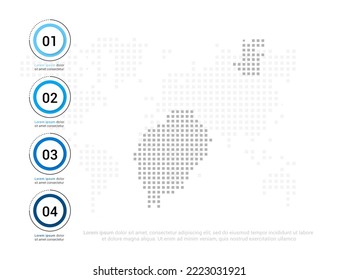 Mapa de puntos grises de Santo Tomé para presentación. Concepto creativo para infografía.