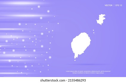 Sao Tome map isolated on purple background. Vector Illustration.