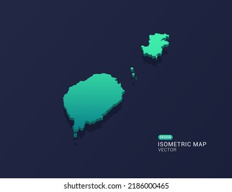 Sao Tome map of isometric green gradient vector illustration.