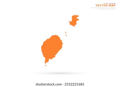 Sao Tome Map - Orange abstract style isolated on white background vector.