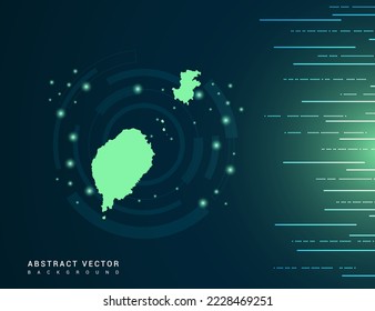 Sao Tome map of technology green futuristic Background vector.