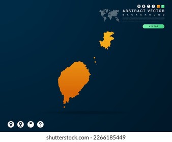 Sao Tome map of Yellow and orange gradient on dark background vector.