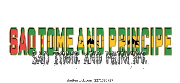 SAO TOME AND PRINCIPE 3d light bulb alphabet with gold frame isolated on white background. gold glossy dripping  font. Vector illustration.