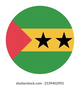 Sao Tome and Principe circle flag logo icon digital vector illustration design