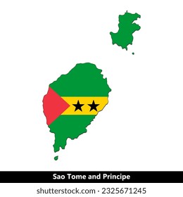 Sao Tome and Principe Country - Flag Map
