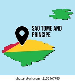 Sao Tome and Principe country map Flag Perfect to used for infographic