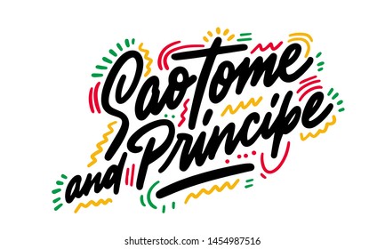 Sao Tome and Principe country text suitable for a logo icon or typography design