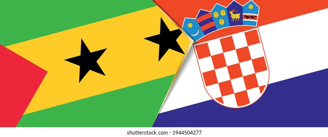 Sao Tome and Principe and Croatia flags, two vector flags symbol of relationship or confrontation.