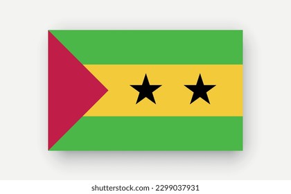 Sao Tome and Principe .Detailed flag on white background. Vector illustration