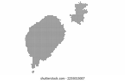 Sao Tome and Principe dotted map with grunge texture in dot style. Abstract vector illustration of a country map with halftone effect for infographic. 